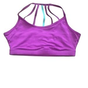 MPG Vibrant Purple and Aqua Strappy Sports Bra